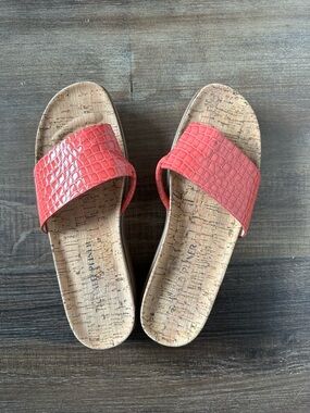 Donald J. Pliner Slides 7.5 genuine leather, cork footbed